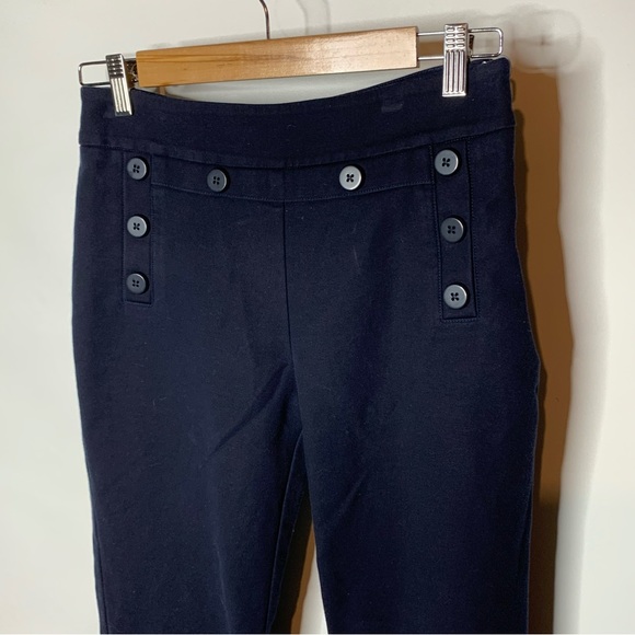 Cabi Mariner Trouser Dress Pants Sailor Buttons Side Zip Stretch Navy Sz 4 - Picture 3 of 8